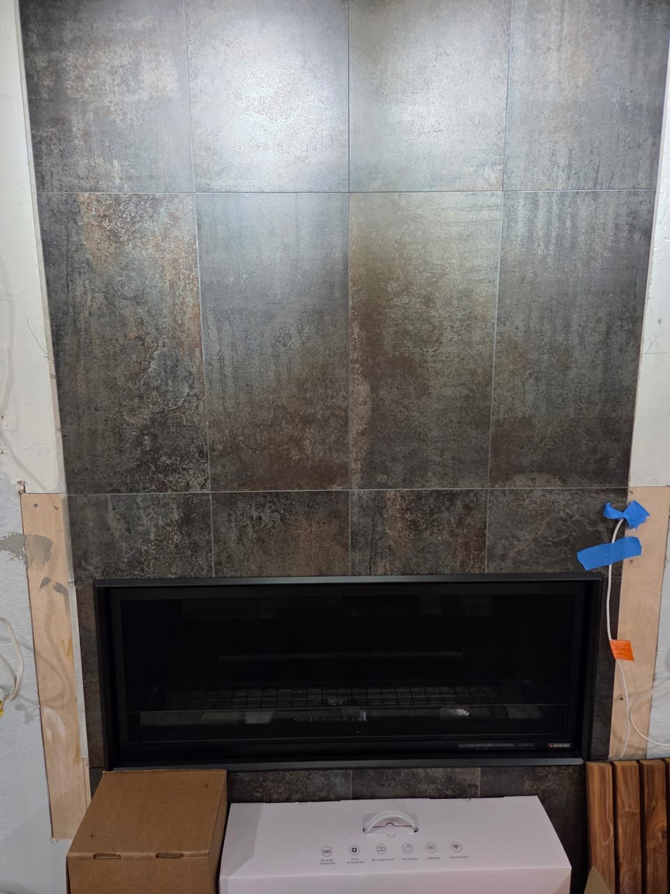 Linear Fireplace Feature Wall